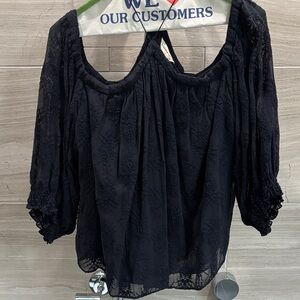 Rebecca Taylor navy peasant blouse - Off-Shoulder Style